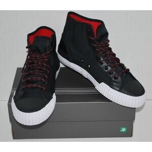 NIB PF Flyers Center Hi Ripstop Sneakers Black & Red Womens 6.5